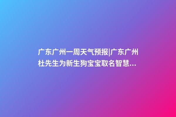广东广州一周天气预报|广东广州杜先生为新生狗宝宝取名智慧型套餐-第1张-公司起名-玄机派